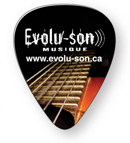 Guitar Pick .030 Compressed Laminated Plastic, Full Colour Imprint