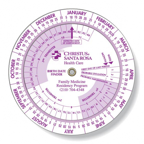 White Plastic Birth Date Finder Pregnancy Wheel Calculator (4.25