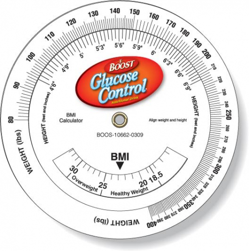 .020 White Plastic Body Mass Index Wheel Calculator (4.25