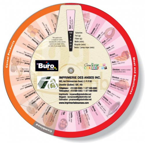 3 Wheel Calorie Counter Calculator (English), Full Colour