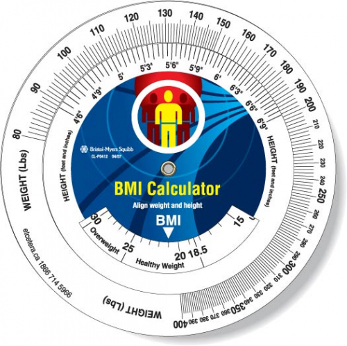 .020 White Plastic Body Mass Index Wheel Calculator (6