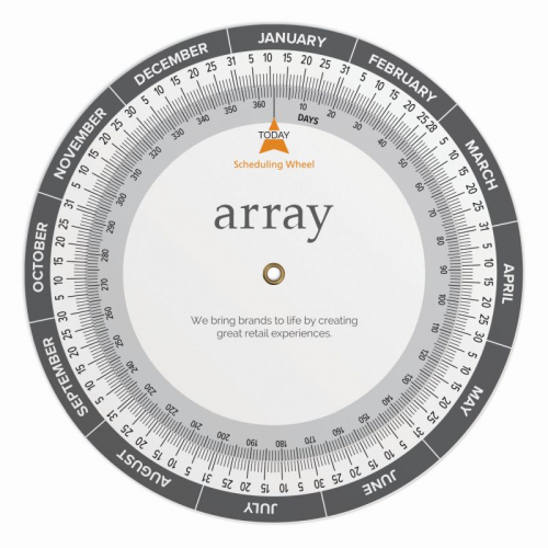 Court Reporter Scheduling Wheel Chart .020 White Plastic (6