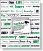 Magnetic Word Set (44 pieces), Screen-printed, White Matte Vinyl Topcoat