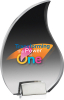 Chrome Base Clear Acrylic Flame Award (5 1/2
