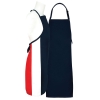 Fame® F33XL FLG Black Long No Pocket Bib Apron Flag Design Red/White/Blue