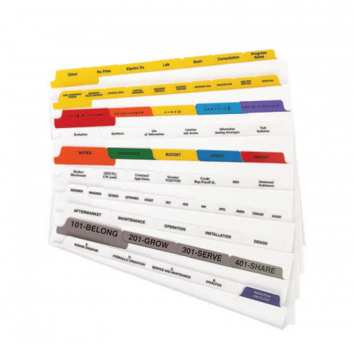 4 Bank Mylar Tab Set 8.5x11