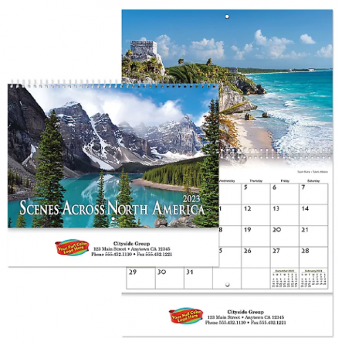 Scenes Across America Spiral Wall Cal Full Color