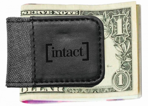 Gray & Black Leatherette Money Clip