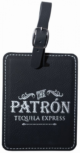 Black Leatherette Bag Tag