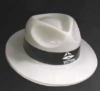 White Plastic Gangster Hats w/Black Band
