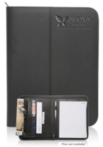 Zippered Black Leather Portfolios