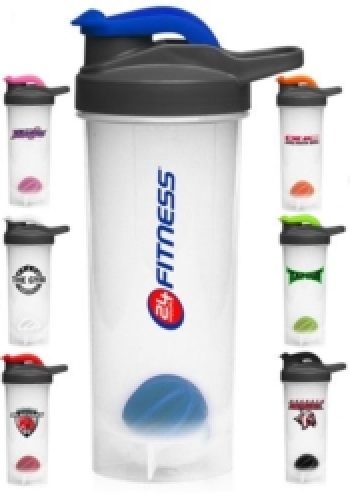 24 oz. Plastic Shaker Bottles With Mixer