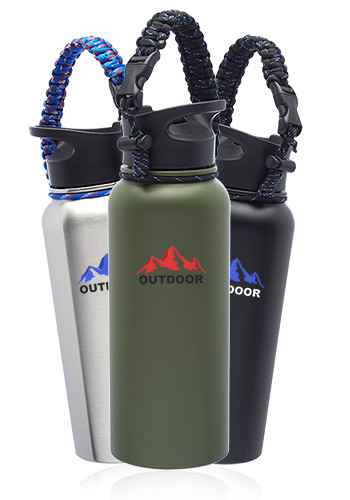 34 oz. Vulcan Stainless Steel Water Bottles with Strap