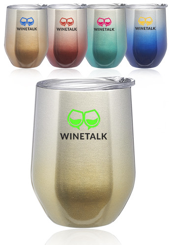 11 oz. Ombre Stemless Wine Glass with Lid