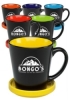 12 oz. Two Tone Latte Mug with Ceramic Coaster