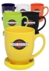 16 oz. Bistro Glossy Coffee Mugs with Ceramic Coasters