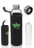34 oz. Aarthus Glass Water Bottle with Carrying Pouch