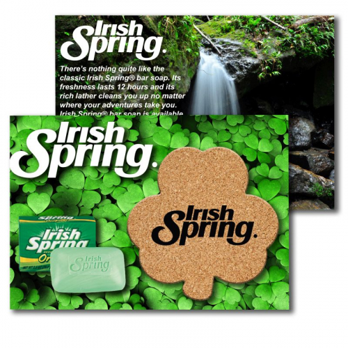 Post Card with Shamrock Cork Coaster