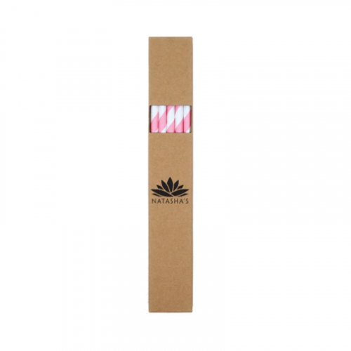 10 Pack Biodegradable Paper Straws in Paper Box (0.6 cm diameter)