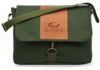 Courier Messenger Bag Dyed Canvas w/Leather Flap
