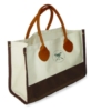 Fashion Tote Bag w/Leather Handles and Nylon Accents
