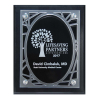 Frosted Acrylic Decorative Edge Cutout On Black Pl