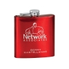 6 Oz. Gloss Red Stainless Steel Lasered Flask