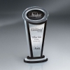 Manhattan Crystal Award with Digi-Color Oval and Silver Lasered Plate