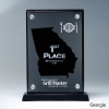 Frosted Lucite GA State Cutout on Risers Award