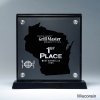 Frosted Lucite WI State Cutout on Risers Award