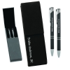 Leatherette Double Pen Case With 2 Blank Pens
