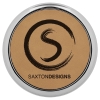 Leatherette Silver Edge Round Coaster (Light Brown)