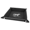 Leatherette Snap Tray, Black/Silver