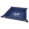 Leatherette Snap Tray, Blue/Silver