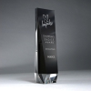 Slant-Front Black And Clear Crystal Obelisk (Includes Silver Colorfill)