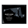 Frosted Acrylic State Cutout On Black Plaque