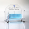 Disposable Mask Dispenser Holder With Clear Pressure Plate Imprinted Assembled