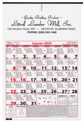 6 Sheet Almanac Calendar (11