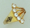 Corporate Fashion 14K Gold Ladies Ring W/ 5 Gemstones