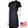 31 in. x 26 in. Adjustable Denim Bib Apron with Pockets (Embroidered Logo)