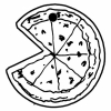 Pizza w/Missing Slice Key Tag - Spot Color
