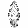 Ice Cream Cone Key Tag - Spot Color