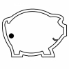 Pig Outline Key Tag (Spot Color)