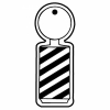 Barber Pole Outline Key Tag (Spot Color)
