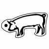 Pig 2 Outline Key Tag (Spot Color)
