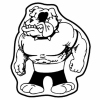 Bulldog Mascot Key Tag (Spot Color)