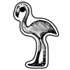 Flamingo Key Tag (Spot Color)