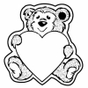 Teddy Bear w/Heart Key Tag (Spot Color)