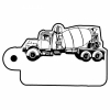 Cement Truck 3 Key Tag - Spot Color
