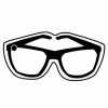 Dark Rimmed Glasses Key Tag - Spot Color